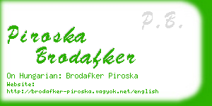 piroska brodafker business card